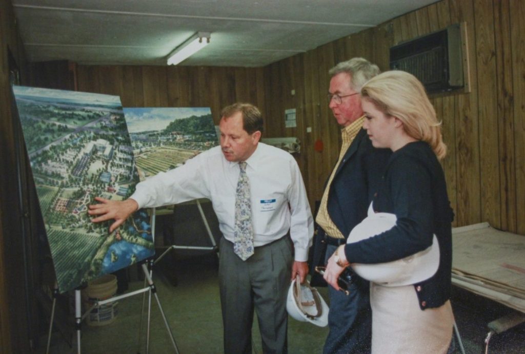 Dan Patterson showing college guests renderings of the Niagara-on-the-Lake campus