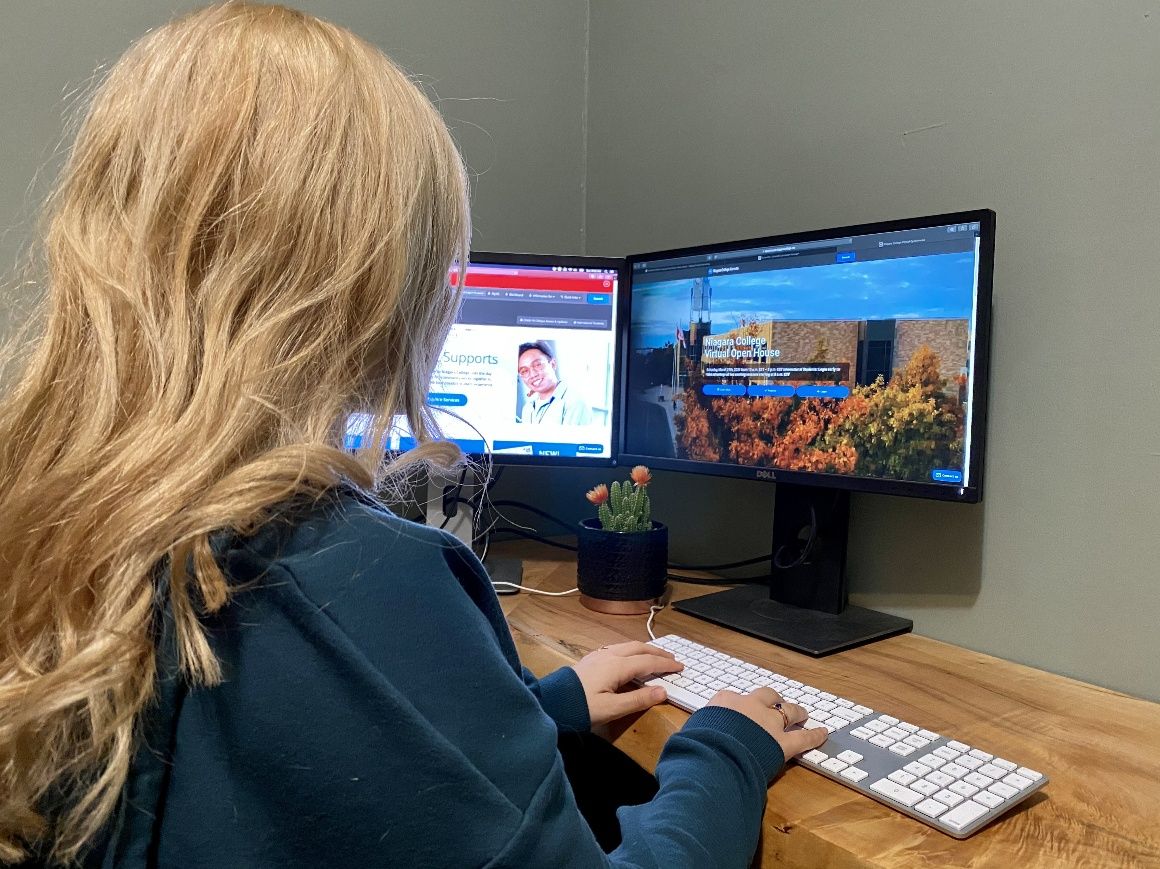 A student visits NC's Open House website